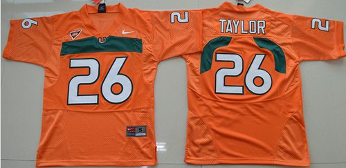 Hurricanes #26 Sean Taylor Orange Stitched Youth NCAA Jersey